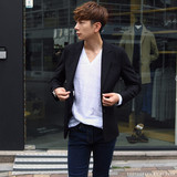 2015春秋新款韩版长袖小西装男青年修身英伦棉麻休闲西服外套爆款