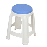 瑞帝 塑料凳子简约现代彩色椅子餐桌椅凳子钢化圆凳子 蓝色