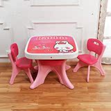 韩版宝宝书桌幼儿园吃饭环保塑料桌卡通学习桌子椅子儿童桌椅套装