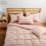 容心水洗棉四件套 条纹色织全棉套件床上用品简约单双人床单被套