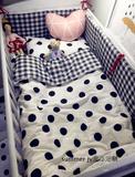 ins爆款纯棉婴儿床上用品被套 儿童床品三件套防撞床围可定做