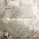 LACEBABY韩国进口代购清新田园白色棉质镂空蕾丝布艺床品三件套