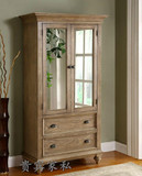 美式衣柜两门柜法式复古做旧实木衣柜储物柜法式原木做旧衣柜