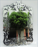 添添乐欧式雕花镜子威尼斯装饰镜玄关镜浴室镜卫浴镜方形挂镜壁镜
