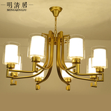 新中式吊灯客厅大气灯现代简约古铜色卧室餐厅别墅会所8头灯具