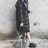 2015冬季翻领棉服中长款外套斗篷型新款韩版长袖单排扣棉袄女棉衣