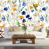 客厅沙发手绘素描温馨田园墙纸电视背景墙无缝大型环保壁画