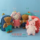 可拆卸小熊小兔子韩国夏季儿童款满印小星星双肩背包防丢小班中班