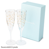 （现货）日本zakka 高脚施华洛世奇水晶玻璃杯两枚入礼盒
