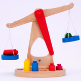 幼儿园蒙氏教具 木质法码天平枰玩具 宝宝平衡游戏 儿童益智玩具