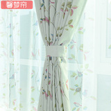 韩式棉麻窗帘布料成品定制半遮光短帘飘窗纱简约现代卧室客厅特价