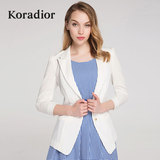 Koradior/珂莱蒂尔正品夏季韩版时尚百搭修身显瘦纯色西装外套女
