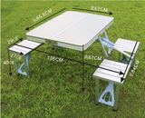 户外旅游 铝连体折叠桌椅 便携桌子椅子 铝合金桌椅野餐桌