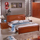 全实木床 1.5 1.8米现代中式实木床 榆木厚重款气压高箱储物大床