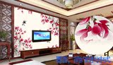 客厅背景墙电视墙卧室温馨无缝大型壁画唯美中式壁纸墙纸花卉玉兰