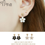 韩国代购进口时尚耳饰品金豆豆小雏菊花朵后挂式前后两用耳环耳钉