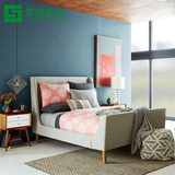 美式北欧风格单双人布艺软床现代简约1.5米小户型布床新款1.8婚床
