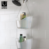 umbra浴室置物架免打孔3层壁挂卫生间挂钩收纳架创意洗手间吸壁式