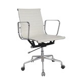 老板椅纯白色外贸椅高档会议椅皮艺铝合金脚时尚简约现代精致型