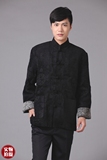 唐装男中国风秋冬长袖外套民族服装汉麻中式上衣12中式冬装