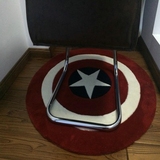 艾个性圆形地毯欧式客厅卧室玄关吊篮转椅地垫美国队长盾牌定制