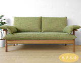 日式实木沙发 白橡木沙发现代简约亚麻布沙发客厅家具特价订制