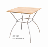 户外SPS-T02C桌椅组合不锈钢框架塑木现代简约餐桌椅庭院阳台桌椅