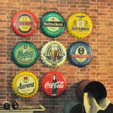 美式复古啤酒瓶盖创意墙立体酒吧软装饰咖啡厅挂饰挂件壁饰铁皮画