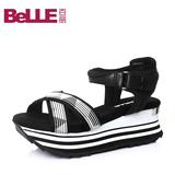 Belle/百丽2016夏专柜同款织物运动风女凉鞋BHEA3BL6