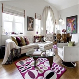 时尚现代紫色地毯儿童房卧室床边满铺地毯可定制客厅沙发地毯特价