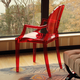 xs透明pc魔鬼椅幽灵椅扶手塑料椅子创意成人设计师靠背椅休闲餐椅