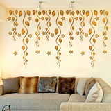 沙发电视背景墙装饰墙贴画创意艺术花藤亚克力3d水晶立体墙贴客厅