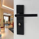 现代黑色分体房门锁 欧美式室内卧室木门执手锁具 太空铝机械门锁