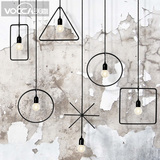 沃嘉 创意几何吊灯个性艺术圆形方形米字灯具极简工业风餐吊灯
