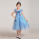 六一儿童灰姑娘公主裙迪士尼同款花童婚纱礼服生日蓬蓬裙演出服