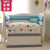 婴儿床品套件纯棉七八十四件套欧式婴儿床围全棉褥子可拆洗定制