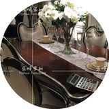 欧式新古典餐桌组合 高级餐厅别墅样板房一桌六椅 小户型美式桌椅