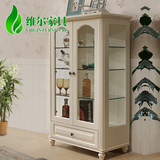 韩式田园实木酒柜烤漆现代简约玻璃餐厅柜白色展示柜子欧式储物柜