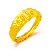 久不掉色转运潮韩版时尚个性镀24K黄金戒指指环 首饰品男女士戒指