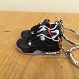 纯手工 JORDAN MINI鞋模 3D立体 AJ 钥匙扣 AJ4 黑红经典
