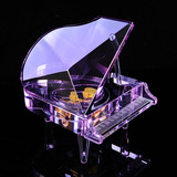 音乐盒水晶迷你钢琴模型八音盒摆件送儿童男女学生生日快乐礼物