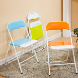 家世比 糖果色儿童餐椅 简约现代宿舍椅子 带靠背可折叠凳子 特价