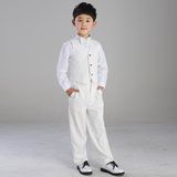 高档韩国小男孩马甲短袖男童王子服装钢琴儿童表演大童主持人冬天