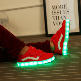 秋冬季儿童灯鞋B充电发光鞋男童D运动鞋女童带亮灯鞋X3E