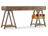 特价美式乡村实木书桌欧式橡木原木色整装写字台办公桌上海可定制
