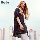 ibudu2016夏装新款欧美纯棉中长款镂空透视短袖外套女Y521403W20