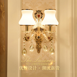 壁灯欧式水晶床头灯锌合金卧室现代简约客厅创意个性过道走廊灯具