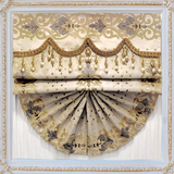 欧式古典罗马帘扇形升降帘客厅卧室飘窗美式罗马帘遮光成品窗帘