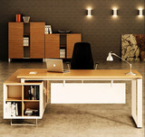 办公家具老板桌主管台钢木办公桌椅组合创意简约现代厂家
