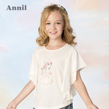 安奈儿童装2016夏季新款女童短袖T恤针织蝙蝠衫AG621543